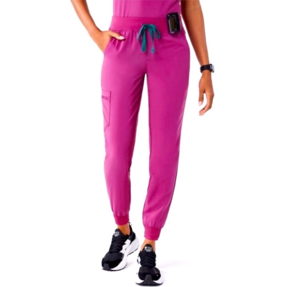 Figs Zamora Pink Jogger Scrub Pant in hot pink